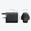 AUKEY Dual-Port Wall Charger with Dynamic Detect - 36W / USB-C / Black Accessories > Power Adapters