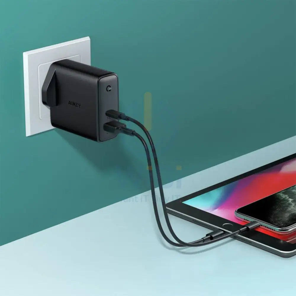 AUKEY Dual-Port Wall Charger with Dynamic Detect - 63W / Black Accessories > Power Adapters