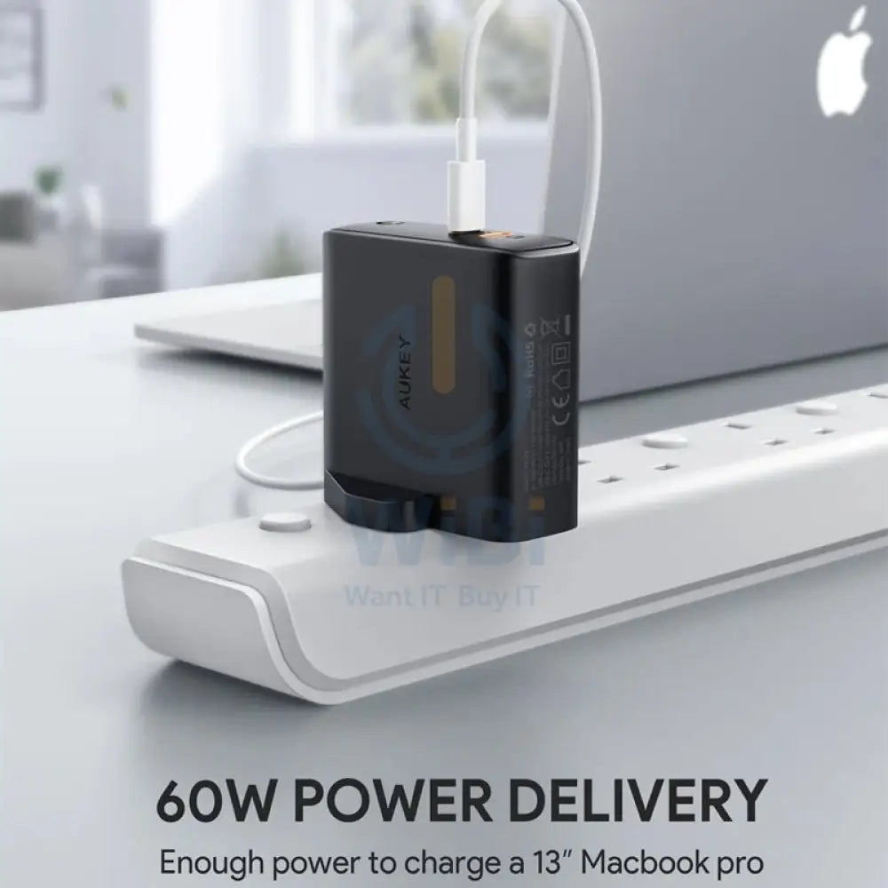 AUKEY Dual-Port Wall Charger with Dynamic Detect - 63W / Black Accessories > Power Adapters