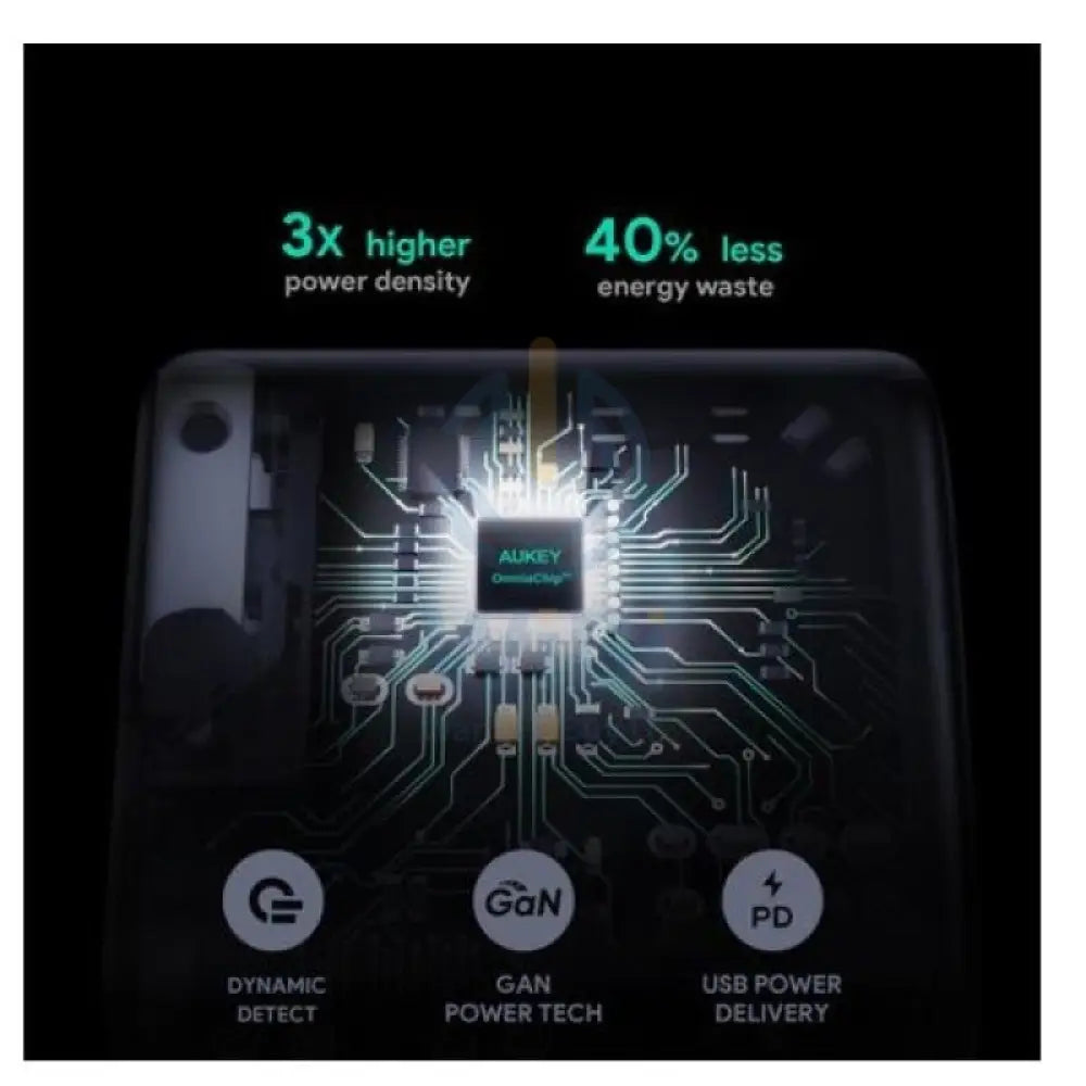 AUKEY Dual-Port Wall Charger with GaN Power Tech - 65W / Black Accessories > Power Adapters > Offer Zone