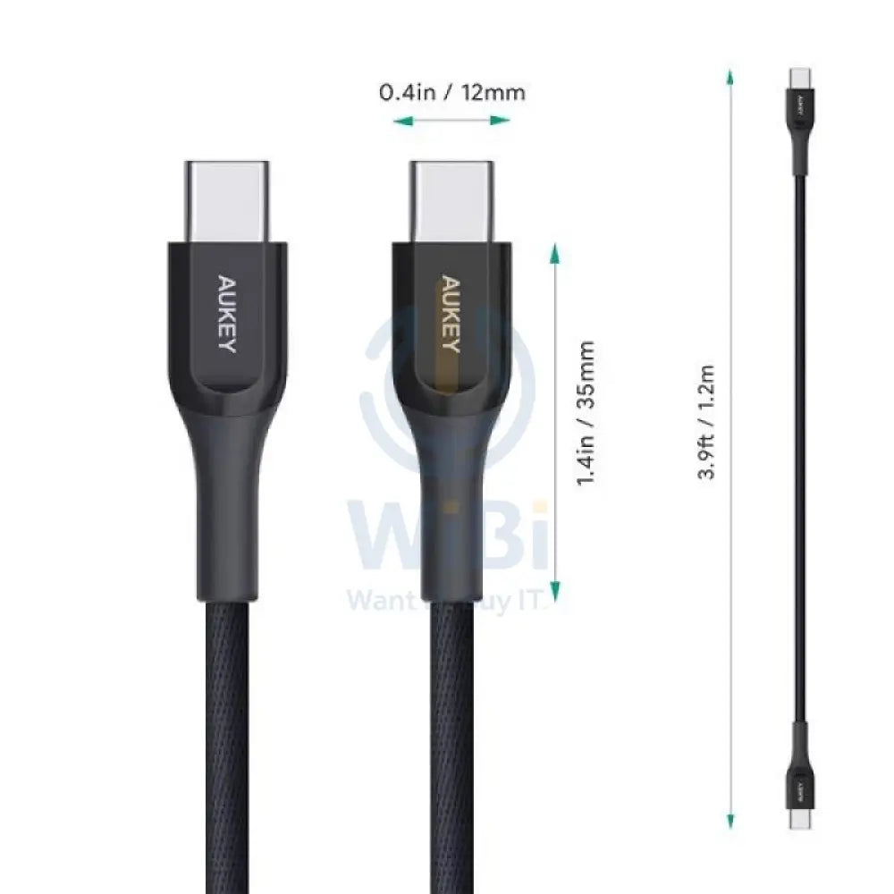 AUKEY Kevlar Core USB-C to C Cable - 1.2m / Black Accessories > Cables & Converters > Cables