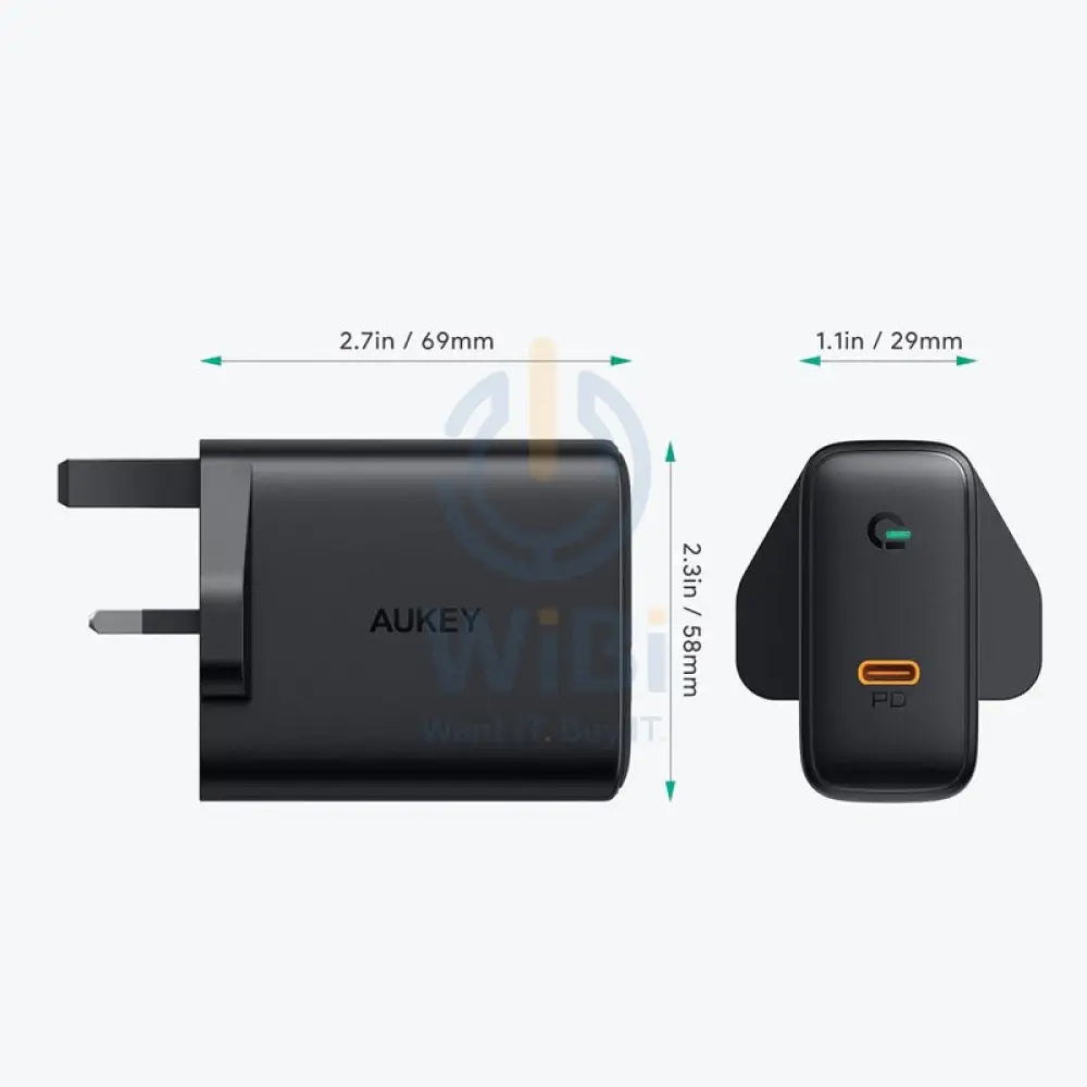 AUKEY PA-D4 Focus 60W USB-C Power Delivery Charger with GaN Power Tech Accessories > Power Adapters