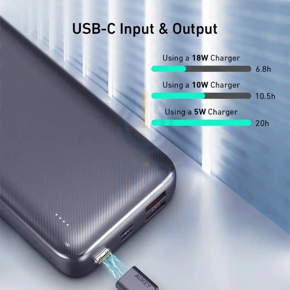 AUKEY Power Bank with Power Delivery & QC 3.0 - 18W / 20000mAh / Black Accessories > Power Bank