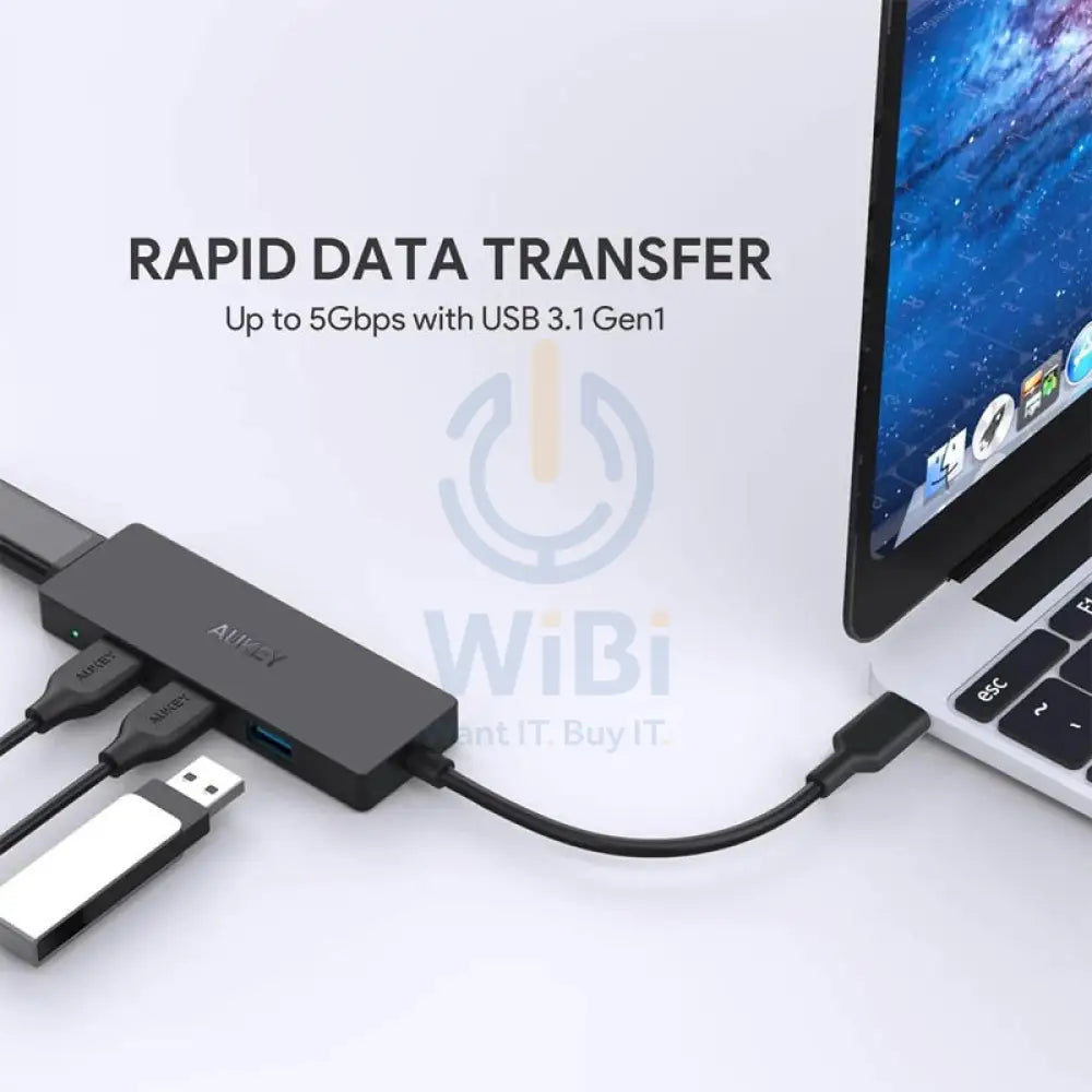 AUKEY USB-C to 4-Port USB 3.0 Gen 1 Aluminum Hub Accessories > USB Hub