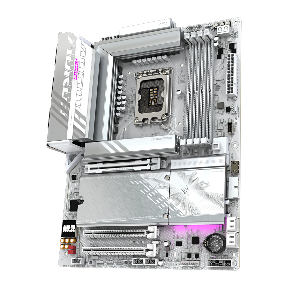 GIGABYTE Z890 A ELITE WF7 ICE 1.0 Motherboard - DDR5 / Wi-Fi / Bluetooth / HDMI / DisplayPort / USB - White