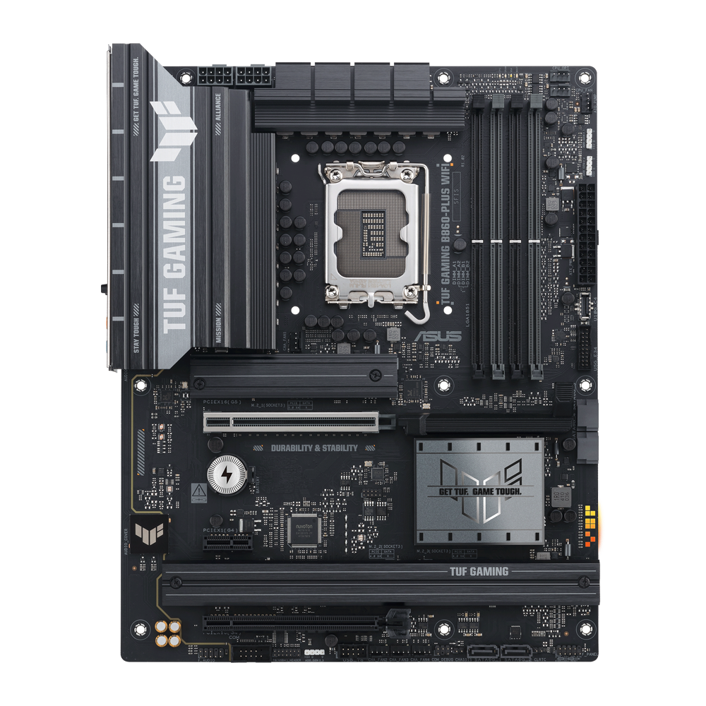 ASUS TUF B860-PLUS Gaming Motherboard - DDR5 / Wi-Fi / Bluetooth / HDMI / DisplayPort / Ethernet / USB - Black