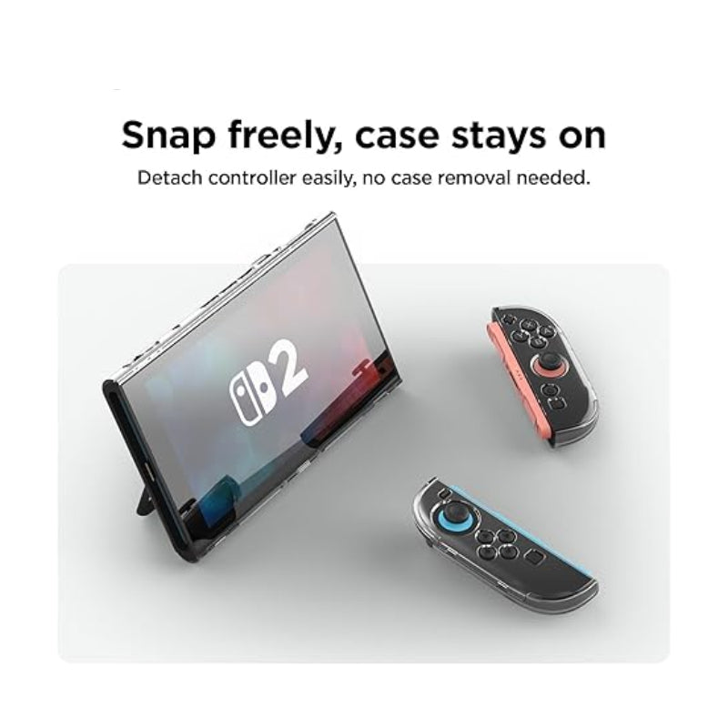 Elago Nintendo Switch 2 PC Clear Case (Slim and Full cover) - Clear + Elago Nintendo Switch 2 Tempered Glass Screen Protector - Clear - Bundle Offer