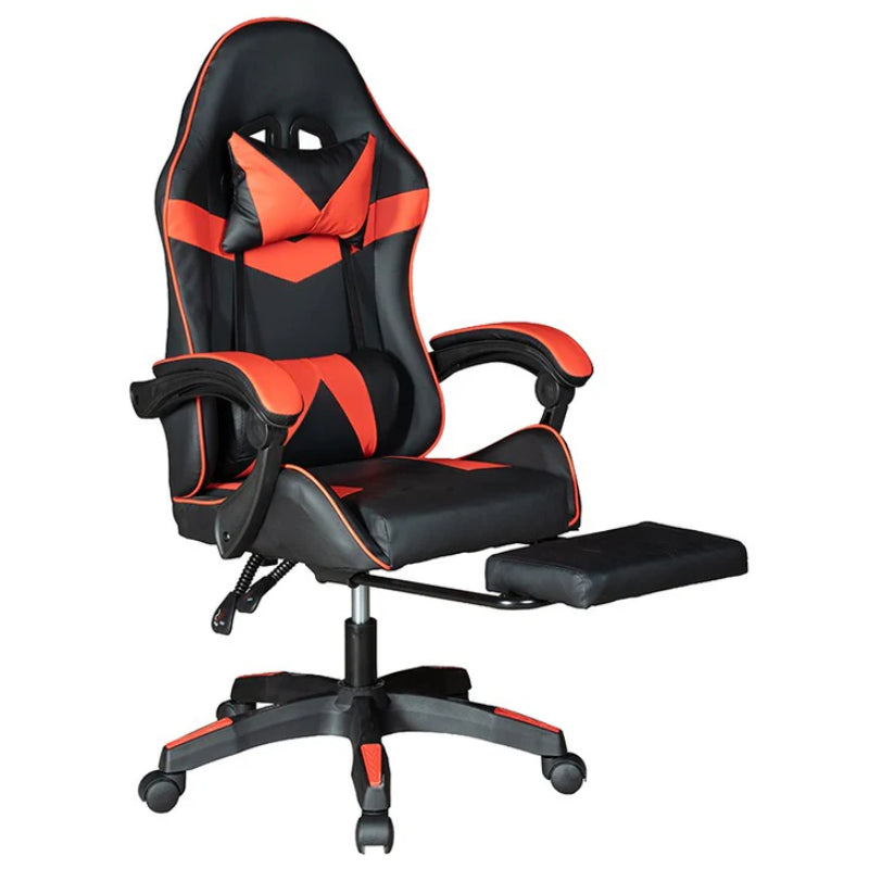 GADGETON Imperial Series PVC Leather Gaming Chair With Footrest - Black/Red