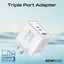 PROMATE PowerPort-45 Power Delivery GaNFast Charger - 45W / USB-C / USB-A / White