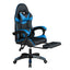 GADGETON Imperial Series PVC Leather Gaming Chair With Footrest - Black/Blue