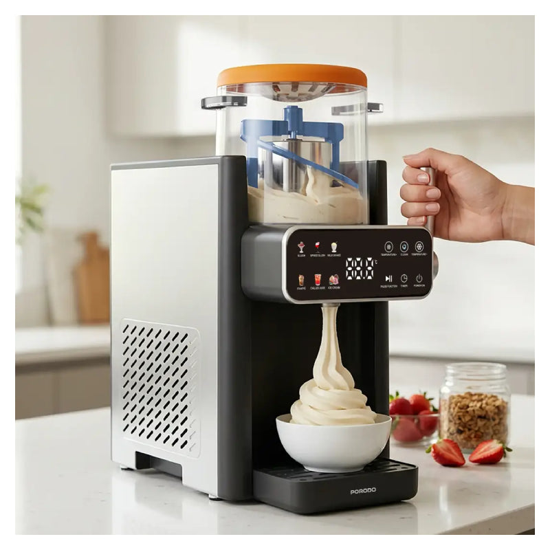 Porodo Lifestyle Ice Cream and Slushie Maker - 150W / Black/Orange