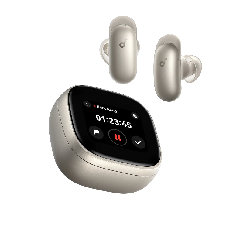 Soundcore Liberty 5 Pro Max Earbuds with AI Note-Taker Smart Case - Bluetooth / Titanium Gold