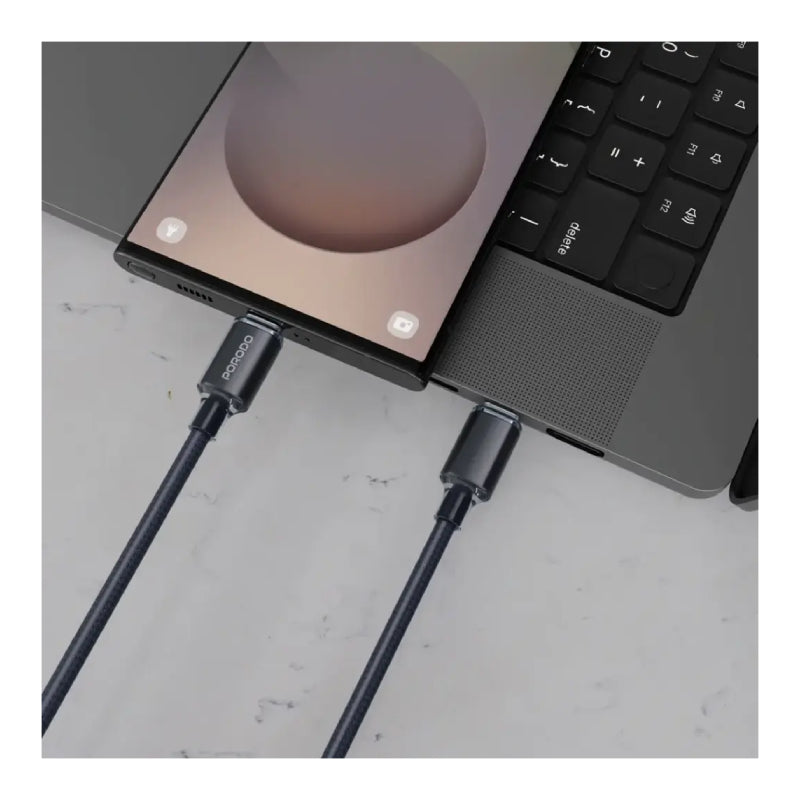 Porodo Braided Cable - USB-C / 60W / 480Mbps / 1 Meter / Black