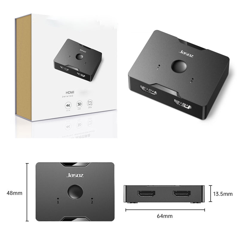 Jasoz T-G147 2-Way HDMI Splitter - 4K@60Hz / Black
