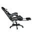GADGETON Imperial Series PVC Leather Gaming Chair With Footrest - Black/White
