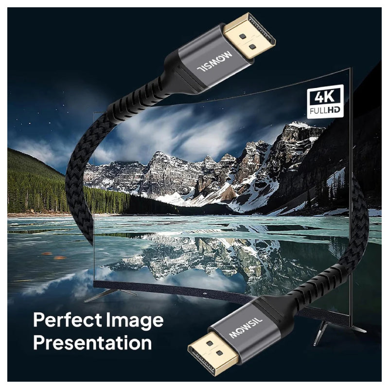 Mowsil DisplayPort 1.2 Cable - 4K / 60Hz / 1 Meter / Grey