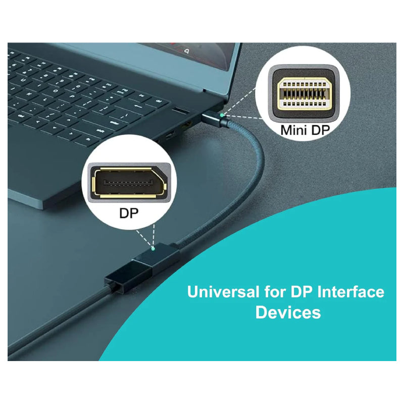 Mowsil Mini DisplayPort to DisplayPort Adapter - 4K / Silver