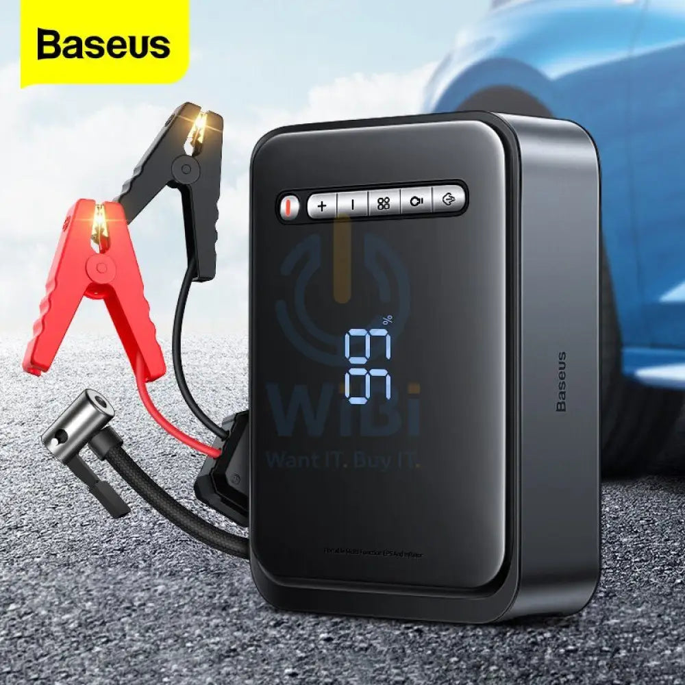 Baseus 2 In 1 Car Jump Starter Power Bank Air Compressor Inflator Pump (1000A) Accessories > Power Adapters