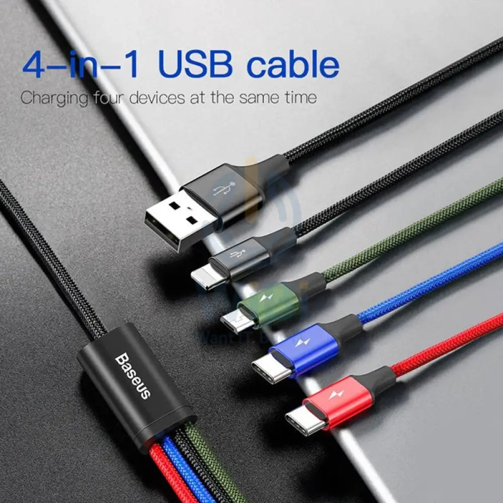 Baseus 4 in 1 Cable - 2x Lightning / USB-C / Micro USB - Cable Accessories > Cables & Converters > Cables