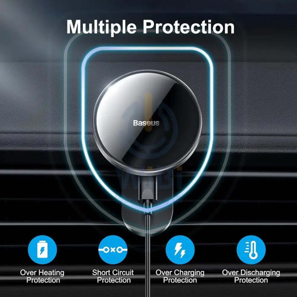 Baseus Big Energy Car Mount Wireless Charger - Black Accessories > Mobiles & Tablets > Mobiles > Car Chargers
