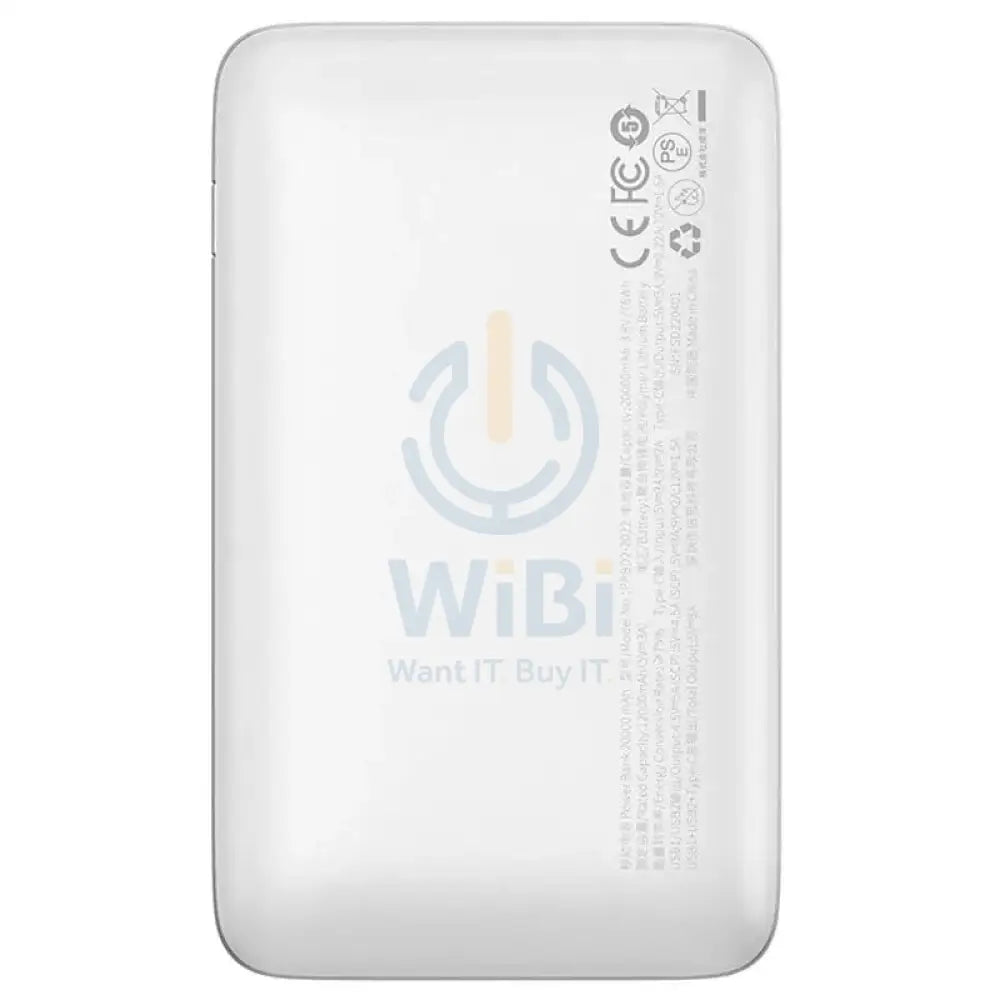 Baseus Bipow Pro Digital Display Fast Charge Power Bank - 20000mAh/ 22.5W/ White Accessories > Power Bank > Offer Zone