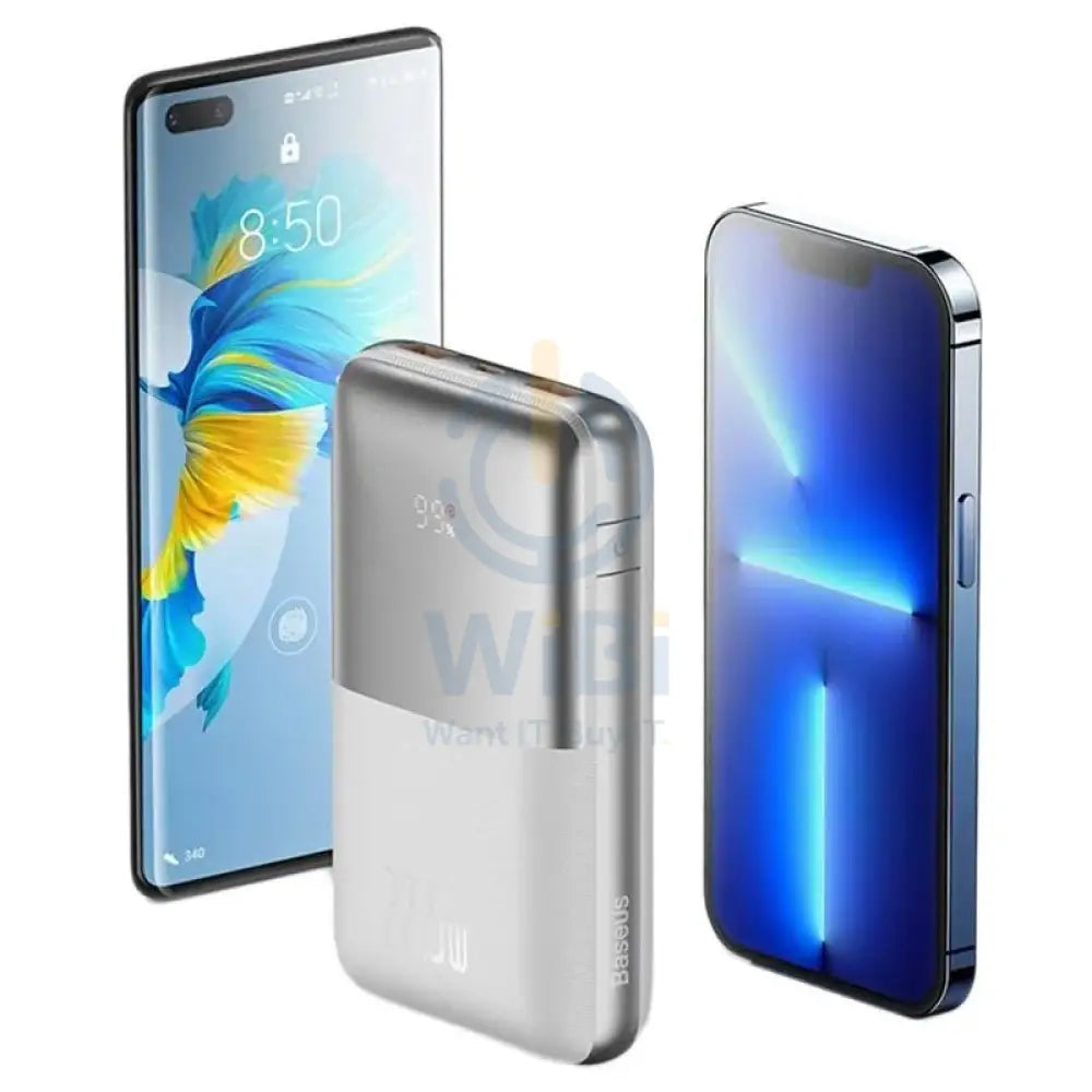 Baseus Bipow Pro Digital Display Fast Charge Power Bank - 20000mAh/ 22.5W/ White Accessories > Power Bank > Offer Zone