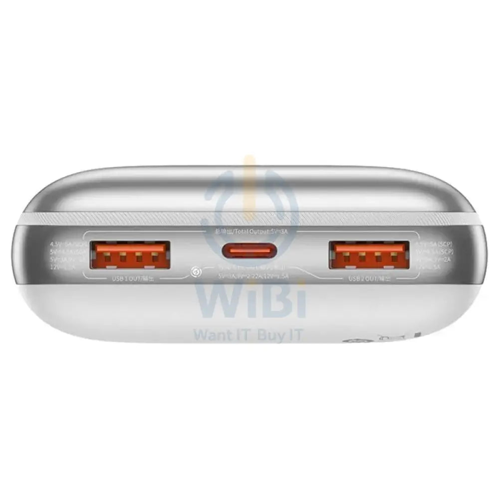 Baseus Bipow Pro Digital Display Fast Charge Power Bank - 20000mAh/ 22.5W/ White Accessories > Power Bank > Offer Zone