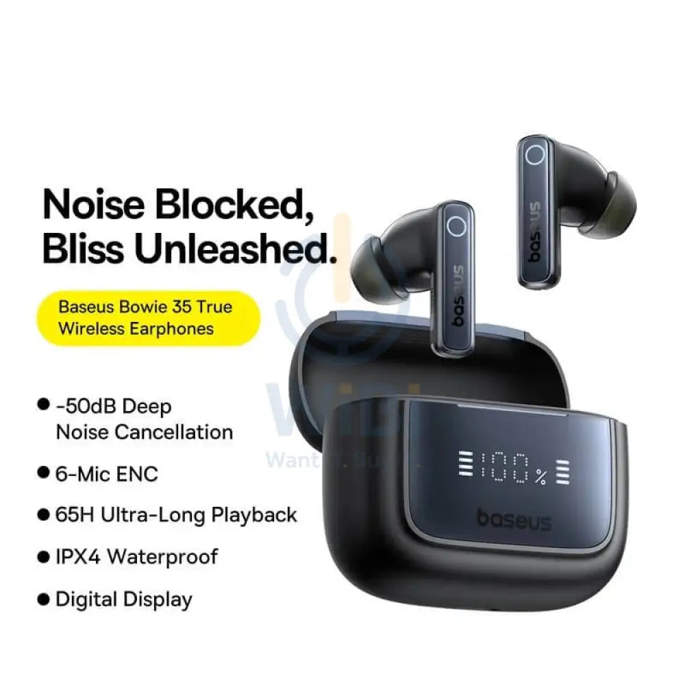Baseus Bowie 35 True Wireless Earbuds - Cosmic Black Accessories > Audio > Headphones