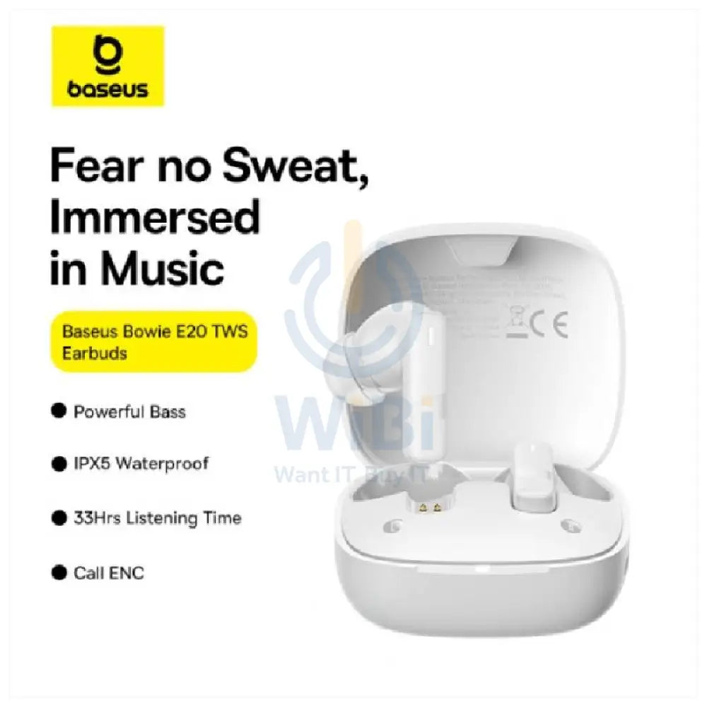 Baseus Bowie E20 True Wireless Earbuds - Bluetooth / Stellar White Accessories > Audio > Headphones