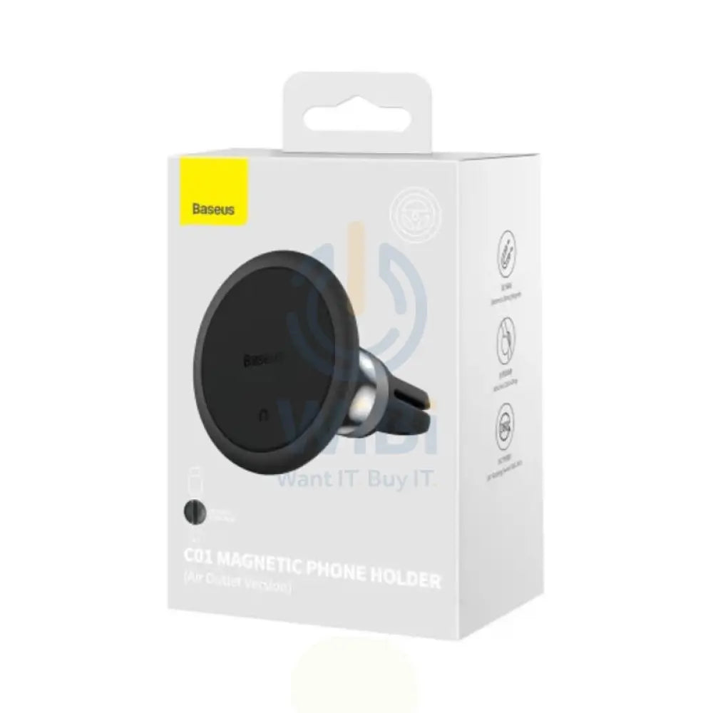 Baseus C01 Magnetic Phone Holder (Air Outlet Version) - Cluster Black Accessories > Mobiles & Tablets > Mobiles >