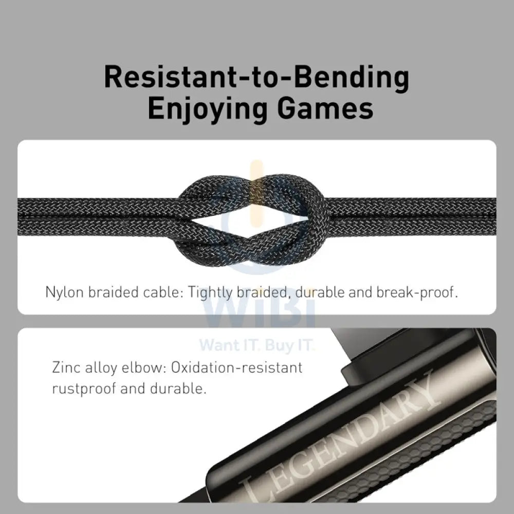 Baseus CATLCS-A01 Legend Series Elbow Fast Charging Data Cable Type-C to Lightning For iPhone PD 20W 2m Black