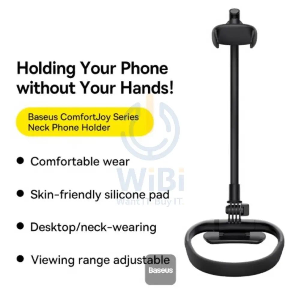 Baseus ComfortJoy Series Universal Neck Mount Phone Stand - Black Accessories > Mobiles & Tablets > Mobiles > Mobile