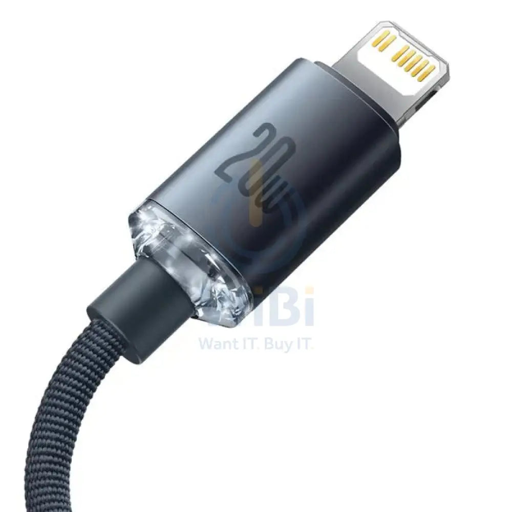 Baseus Crystal Shine Cable Type-C To Lightning Fast Charging Cable - 20W / 1.2M / Black Accessories > Cables &