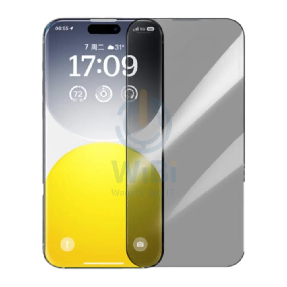 Baseus Diamond Series Full Coverage Privacy Glass Screen Protector - Apple iPhone 15 Plus / Privacy Accessories >