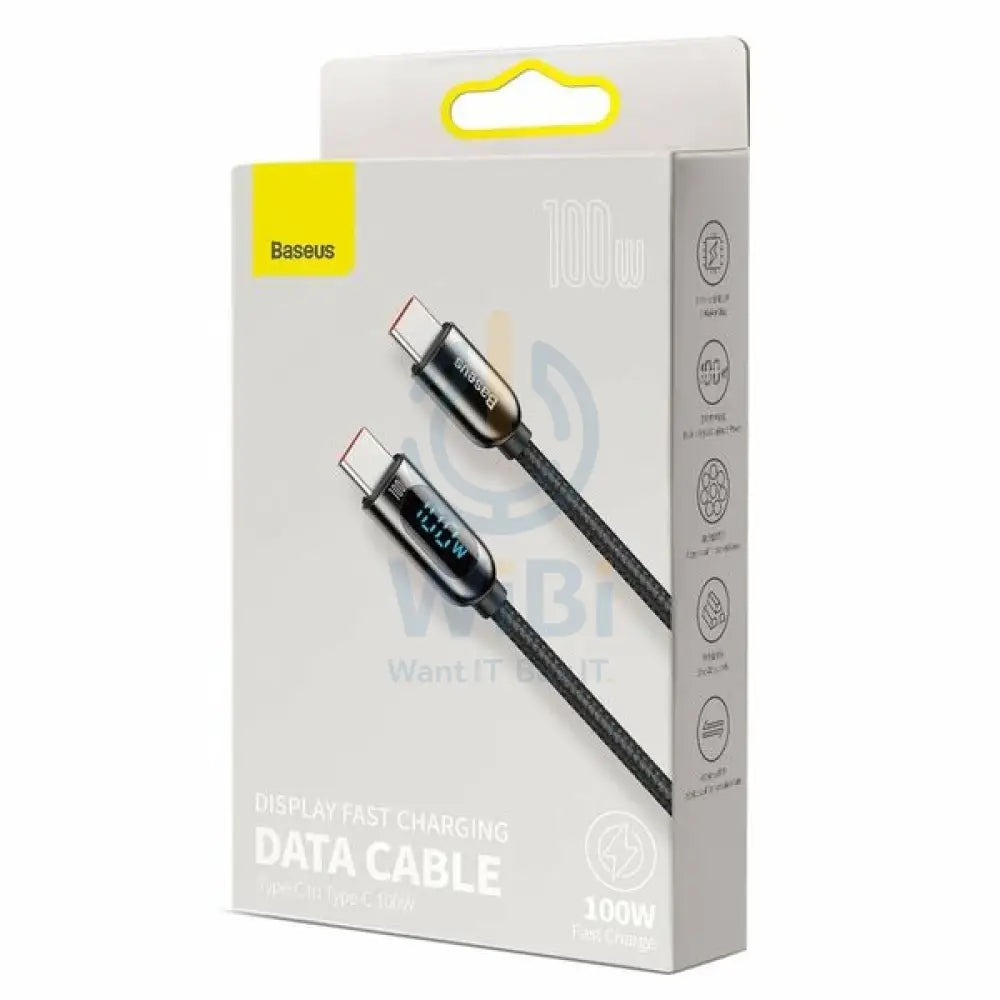 Baseus Display Fast Charging Data Cable Type-C to Type-C - 100W / 1m / Black Accessories > Cables & Converters > Cables