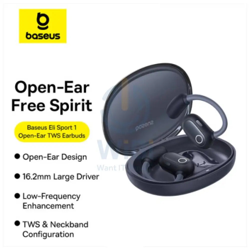 Baseus Eli Sport 1 Open-Ear Wireless Earbuds - Cosmic Black Accessories > Audio > Headphones