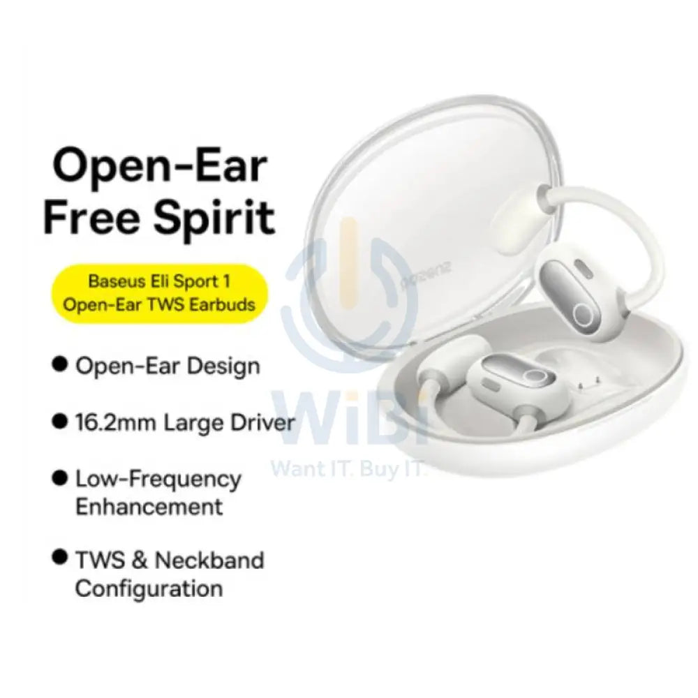 Baseus Eli Sport 1 Open-Ear Wireless Earbuds - Stellar White Accessories > Audio > Headphones