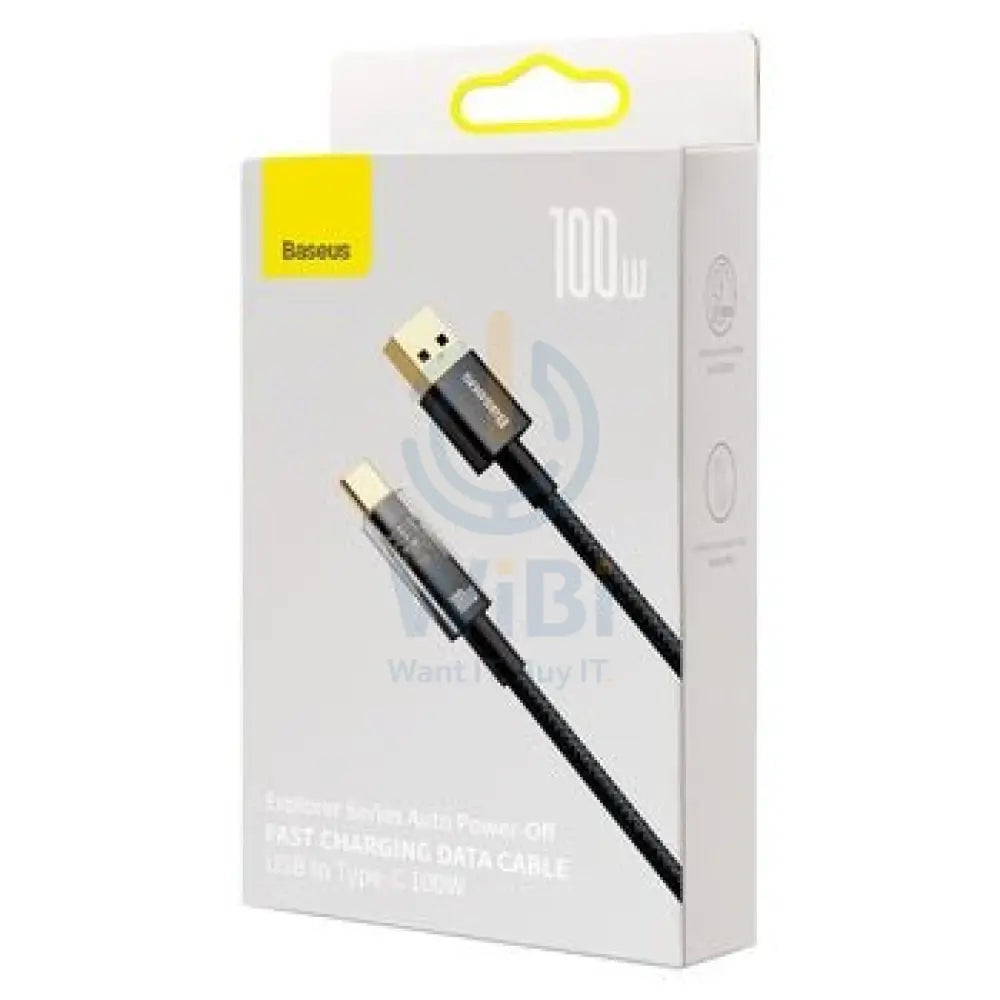 Baseus Explorer Series Auto Power-Off Fast Charging Data Cable USB to Type-C - 100W / 1m / Black Accessories > Cables &