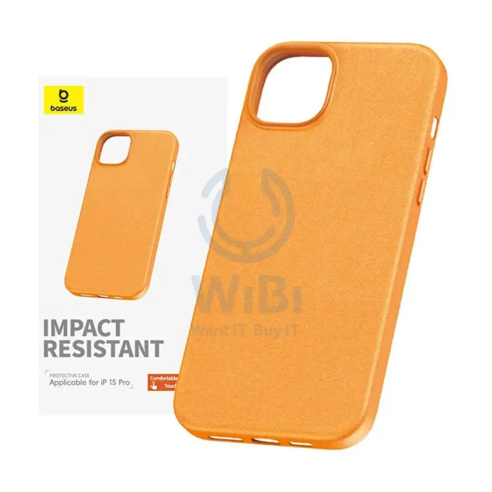 Baseus Fauxther Series Case for iPhone 15 Pro Max - Sunset Orange Accessories > Mobiles & Tablets > Mobiles > Covers &