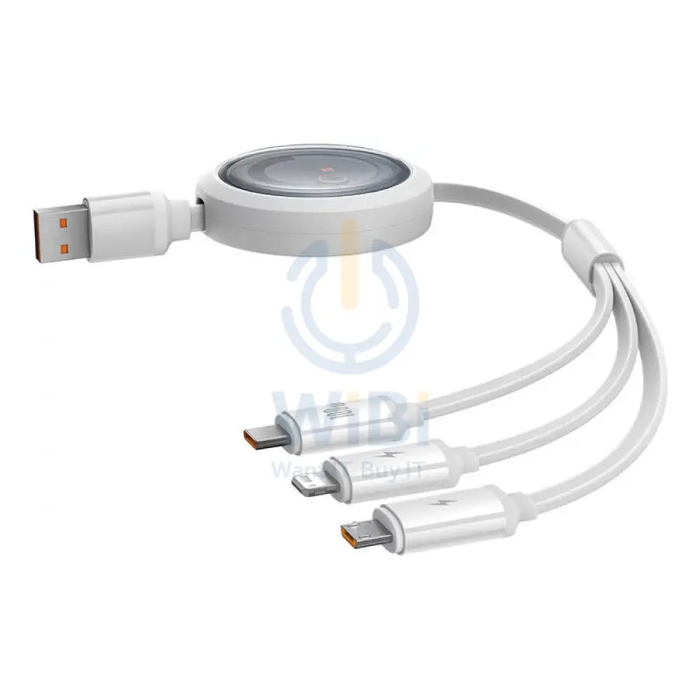 Baseus Free2Draw Charging Cable - USB-C / Micro USB / Lightning / 100W / 1.1 Meter / White Accessories > Cables &