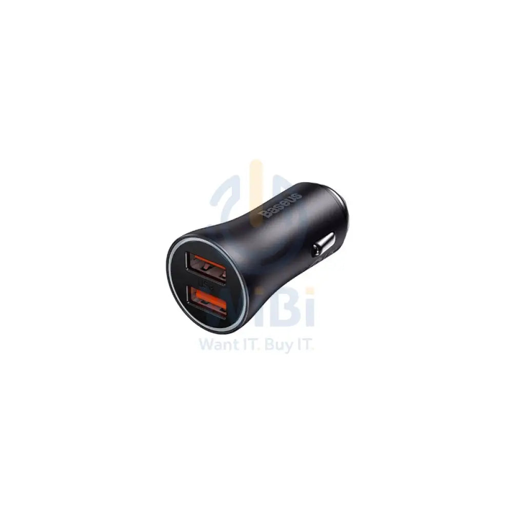 Baseus Golden Contactor Max Dual Fast Charger Car Charger U + U 60W - Dark Gray Accessories > Power Adapters