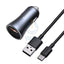 Baseus Golden Contactor Pro Dual Quick Charger - Car Charger / U + C 40W / Dark Gray Accessories > Mobiles & Tablets >