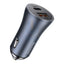 Baseus Golden Contactor Pro Dual Quick Charger - Car Charger / U + C 40W / Dark Gray Accessories > Mobiles & Tablets >