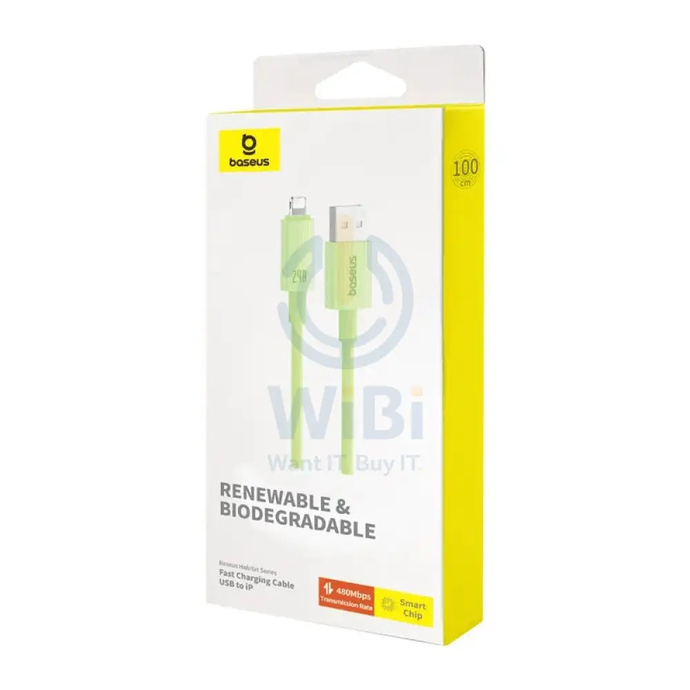 Baseus Habitat Series Fast Charging USB-A to Lightning Cable - 1m / Natural Green Accessories > Cables & Converters >