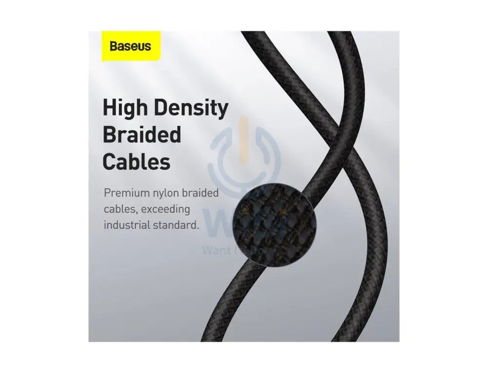Baseus High Density Braided Fast Charging Data Cable - Type-C / 100W / 1 Meter / Black Accessories > Cables &