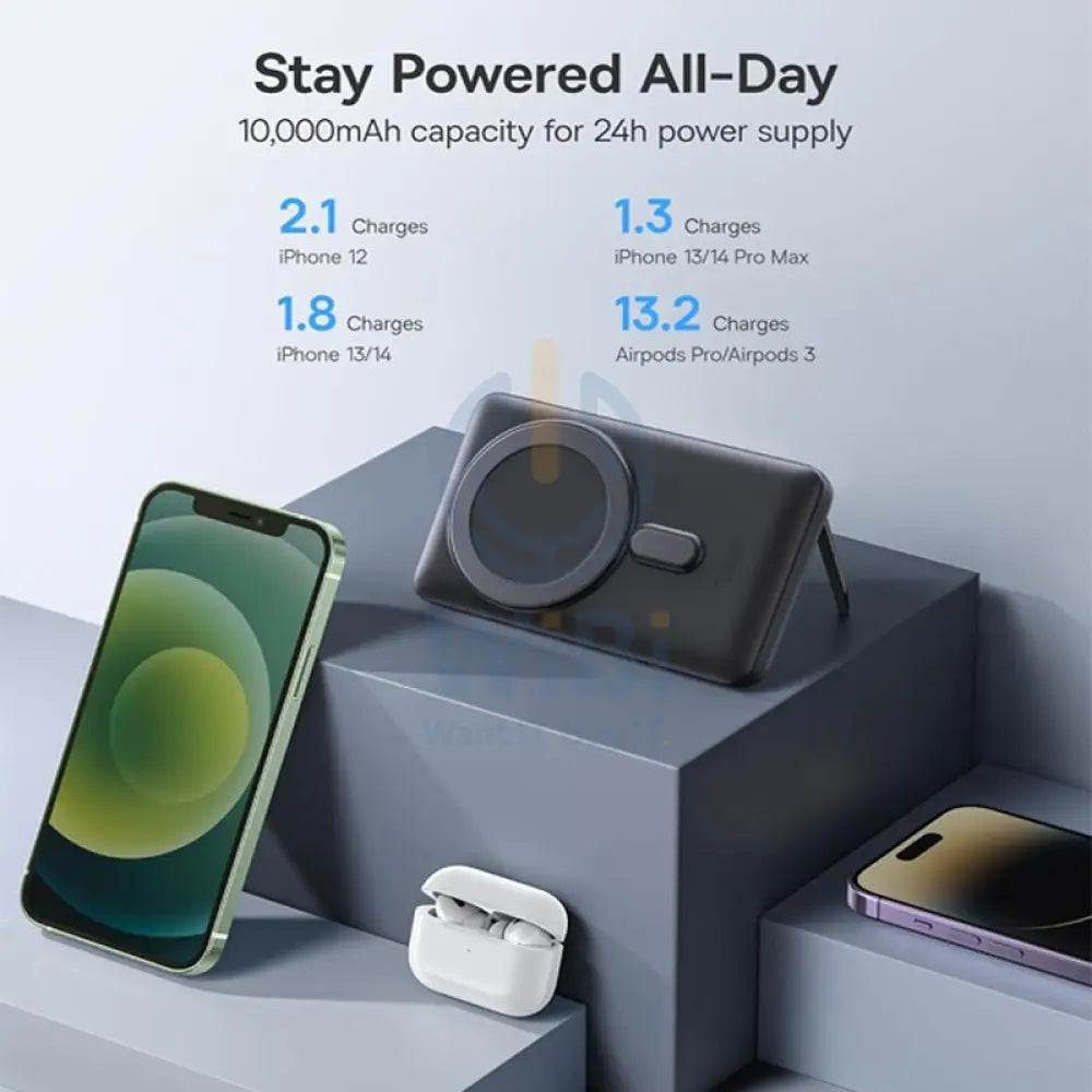 Baseus Magnetic Bracket Wireless Fast Charge Power Bank - 10000mAh/ 20W/ Blue Accessories > Power Bank > Offer Zone