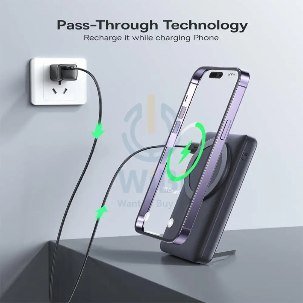Baseus Magnetic Bracket Wireless Fast Charge Power Bank - 10000mAh/ 20W/ Blue Accessories > Power Bank > Offer Zone