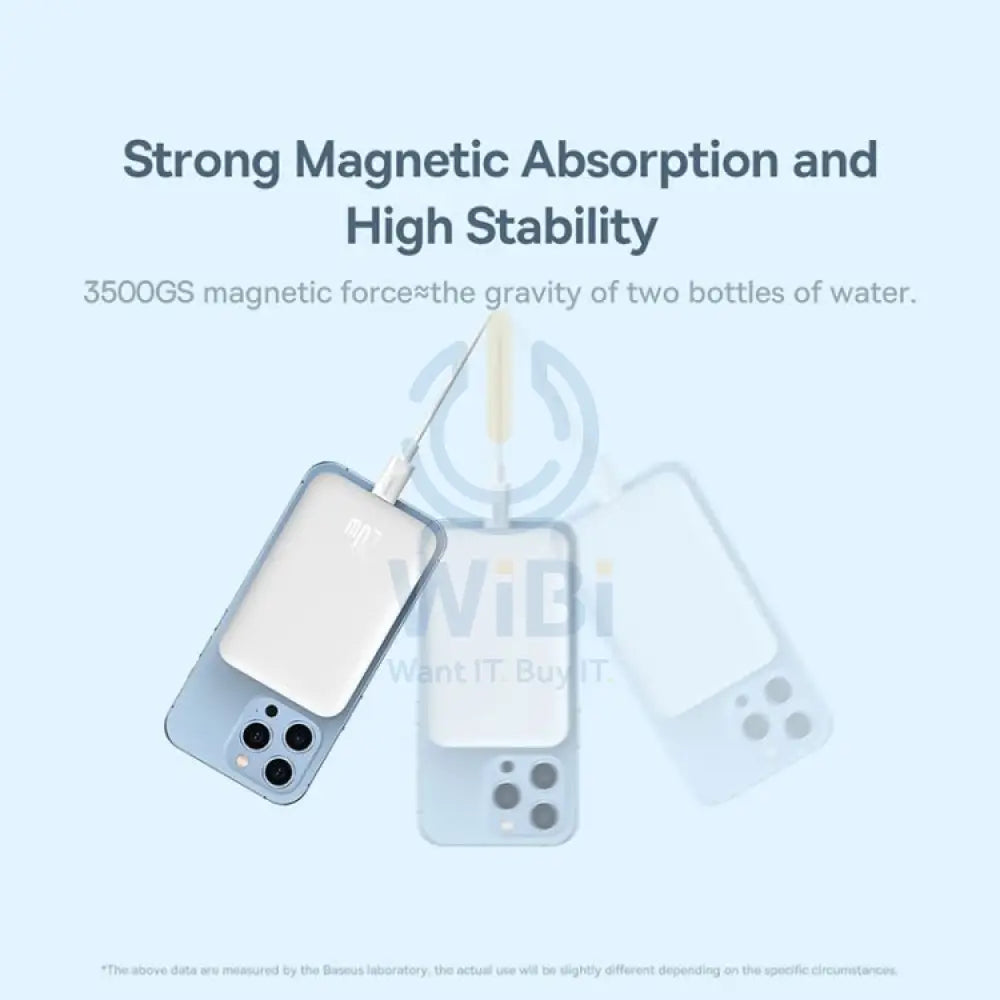 Baseus Magnetic Mini Wireless Fast Charge Power Bank - 10000mAh / 20W / White Accessories > Power Adapters