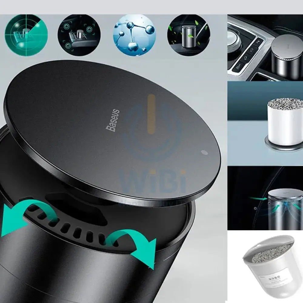 Baseus Minimalist Car CupHolder Air Freshener with Formaldehyde Purification Function - Black Accessories > Smart