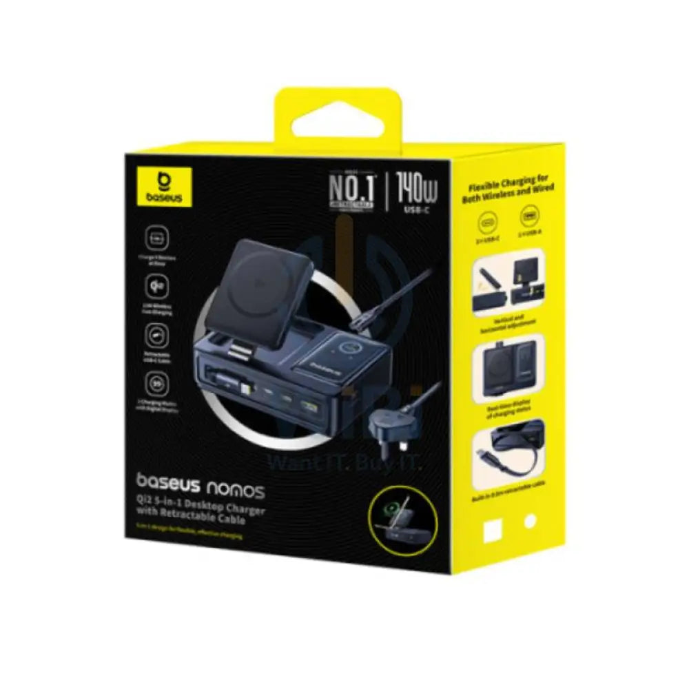 Baseus Nomos Qi2 5-in-1 Desktop Charger - 100W / Black Accessories > Power Adapters